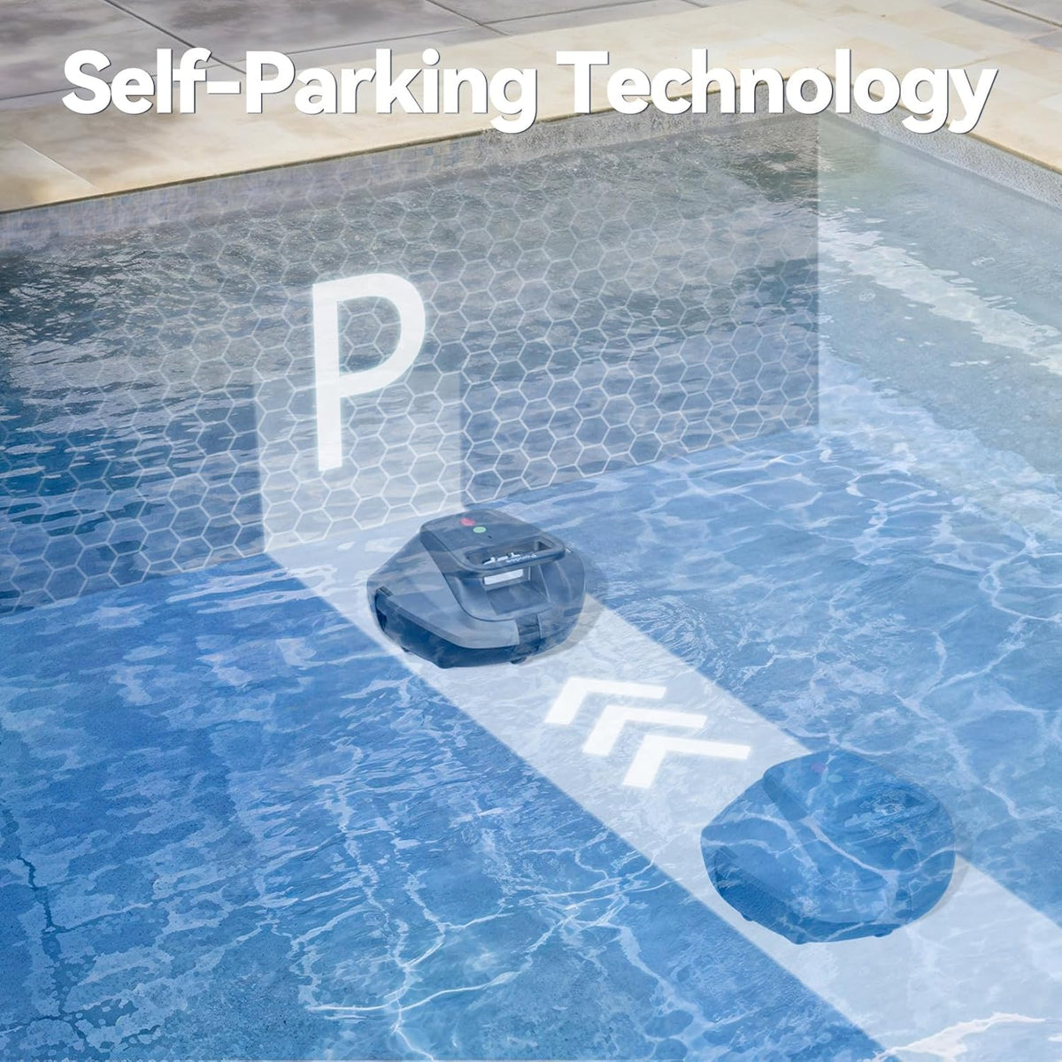 X1 Robotic Pool Vacuum. Cordless Pool Cleaner with 120 Mins Runtime. Auto-Parking. 2.5h Fast Charging. Ideal for Above Ground Pool and Flat-Bottom Inground Pools up to 850 sq.ft