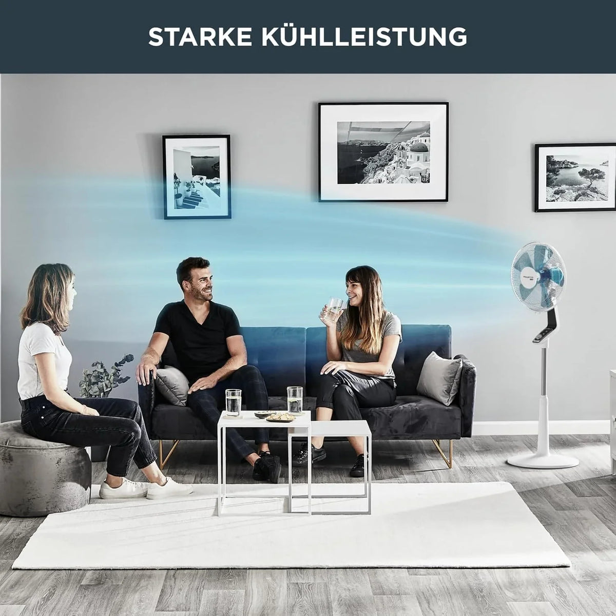 Rowenta Turbo Silence Standventilator. 45 dB(A). 72 m³/min Luftstrom. 4 Geschwindigkeiten. Silent Night & Turbo Boost. 120° Oszillation.