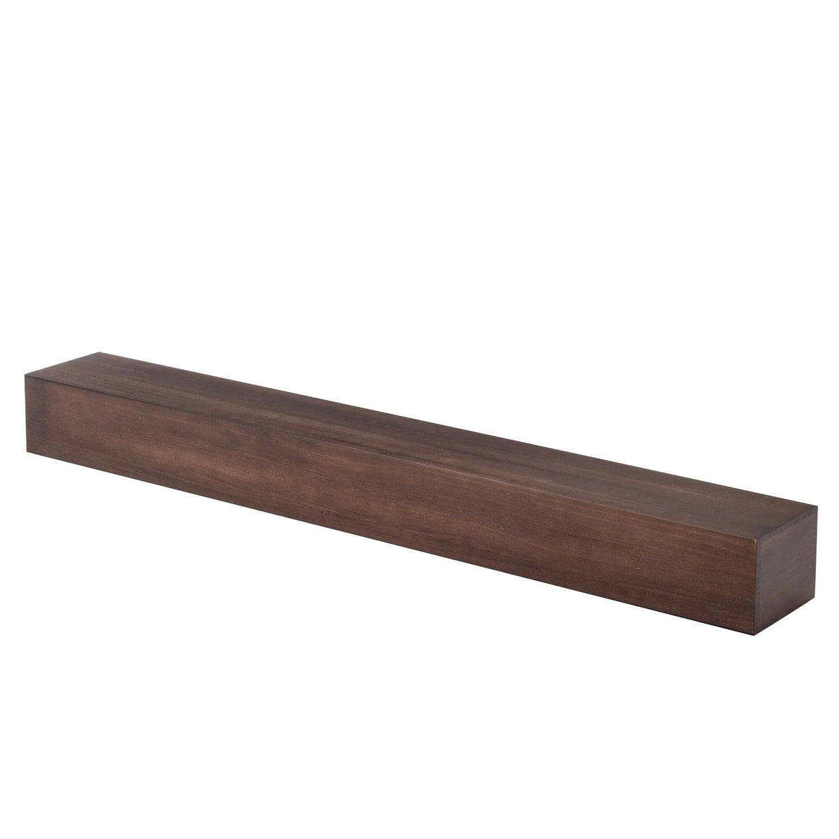 72 Inch Solid Pine Fireplace Mantel. Wall Mounted Floating Shelf in Brown