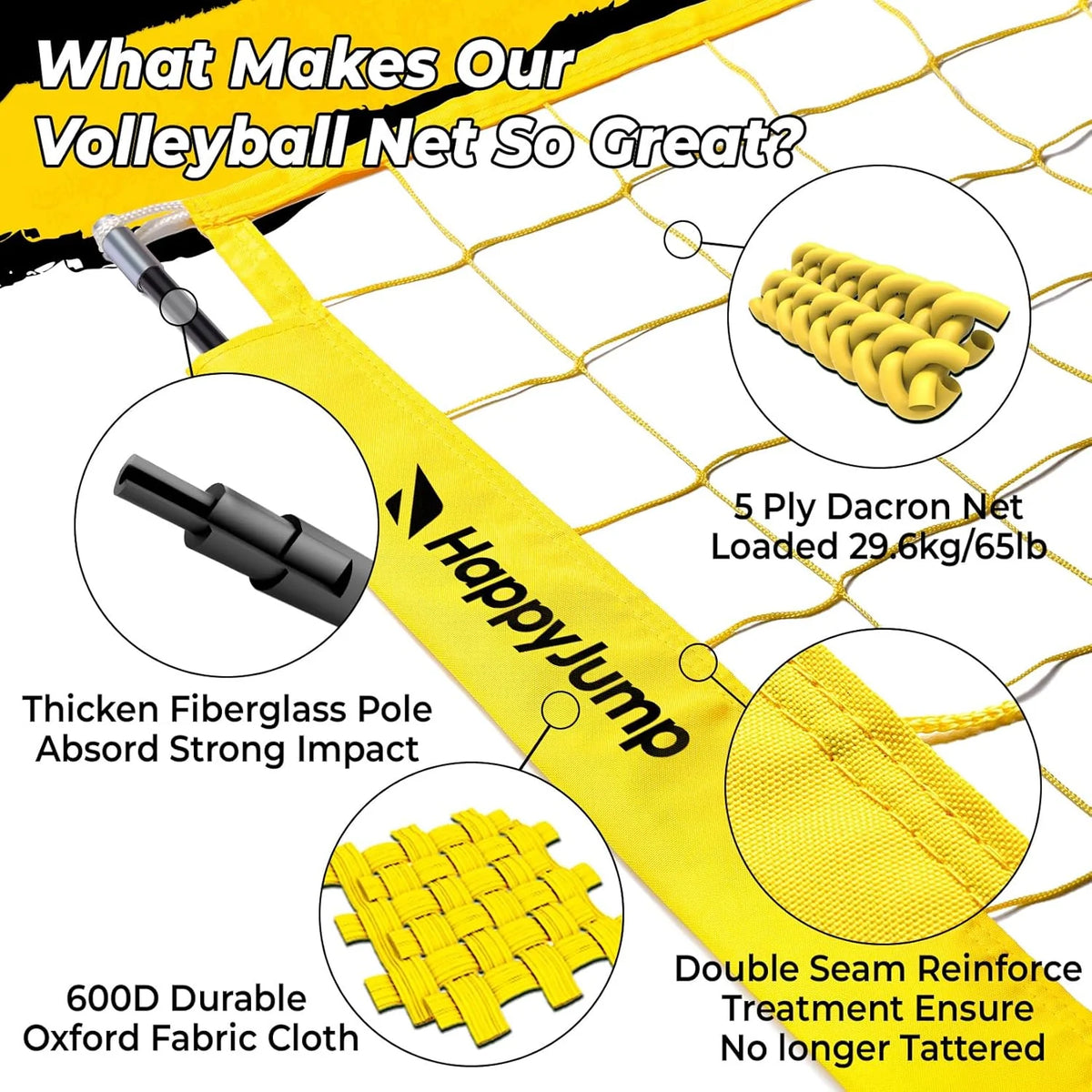 Adjustable volleyball training net equipment system (8x11 feet). suitable for adult outdoor or indoor volleyball practice. equipped with volleyball.
