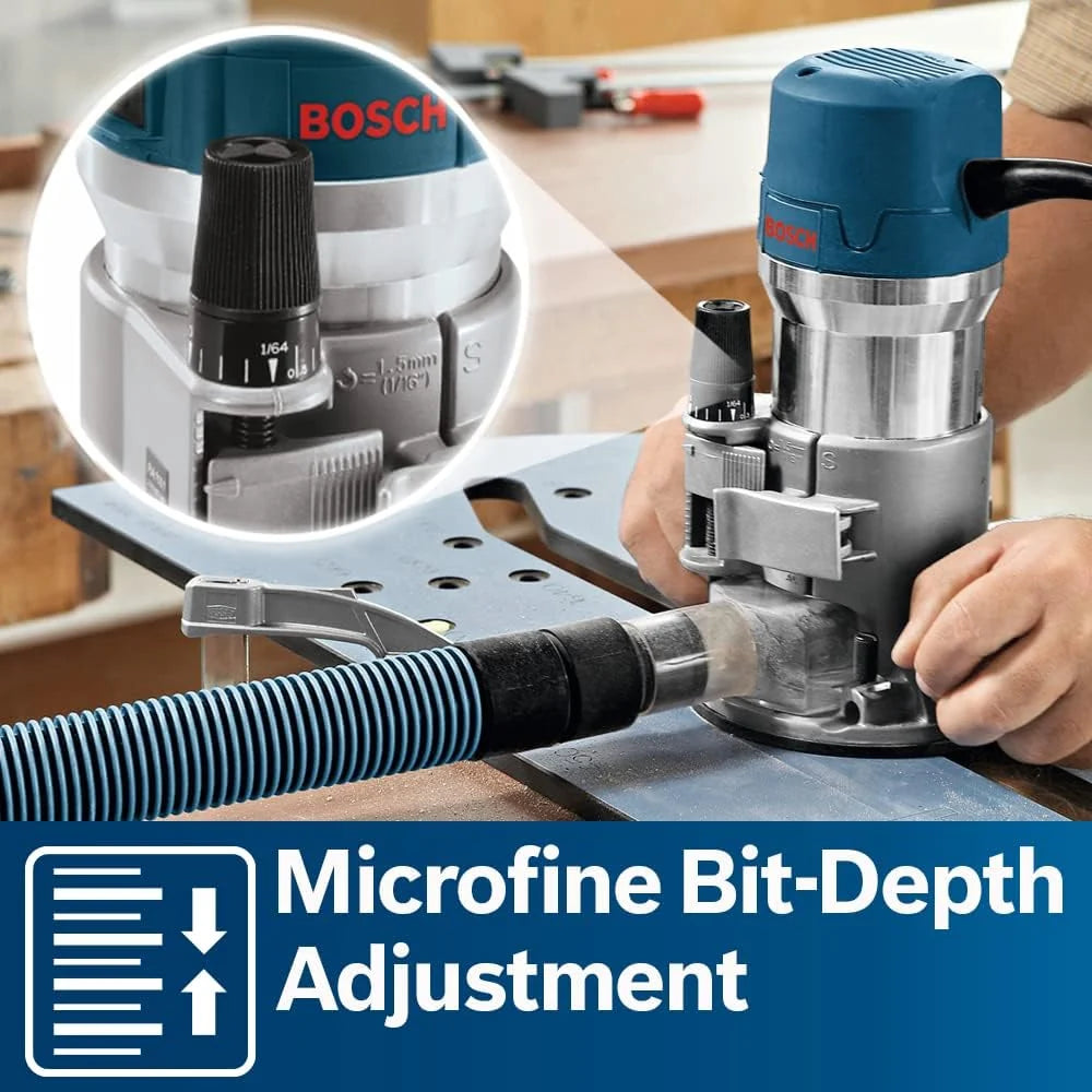 12-Amp 2.25 HP Variable-Speed Router Combo Kit with Plunge Router and Fixed Base