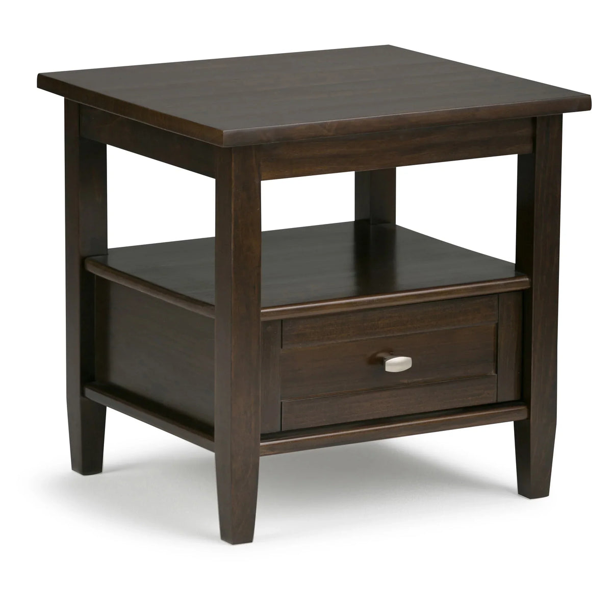 20 Inch Wide Solid Wood Rectangle End Table. Transitional Side Table