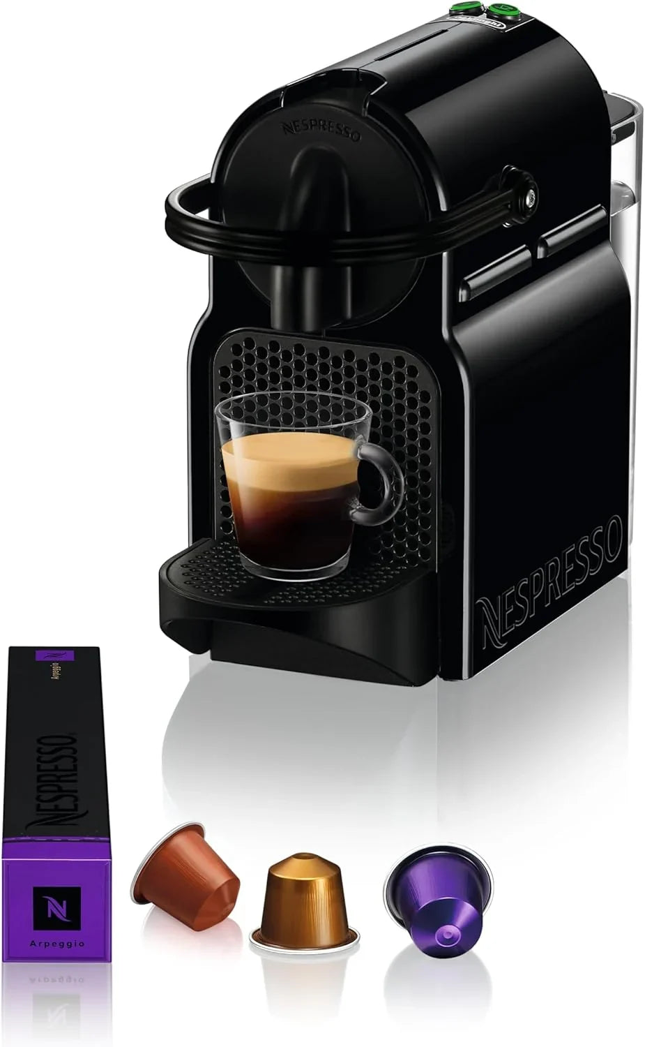 Nespresso De'Longhi Inissia EN80.B - Cafetera monodosis de cápsulas Nespresso. 19 bares. apagado automático. color negro