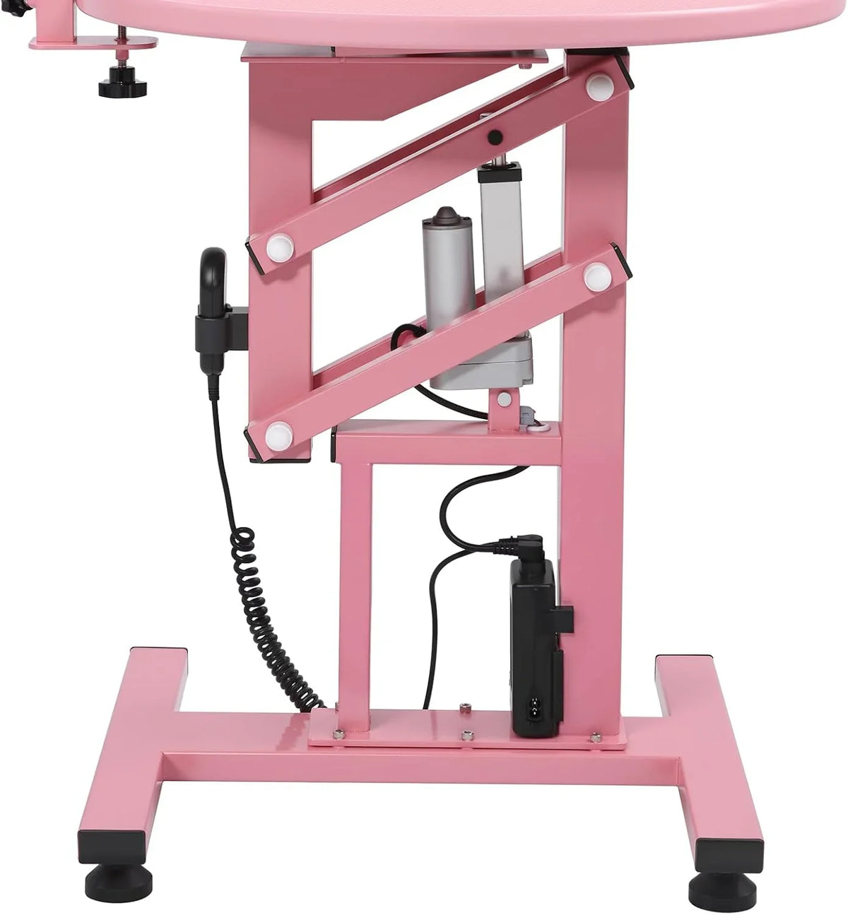 Electric Hydraulic Lift Pet Dog Grooming Table. 24Inch 360° Rotating Grooming Desktop for Small Dogs. with Overhead Arm. Wireless Remote. Tool Organizer. Black