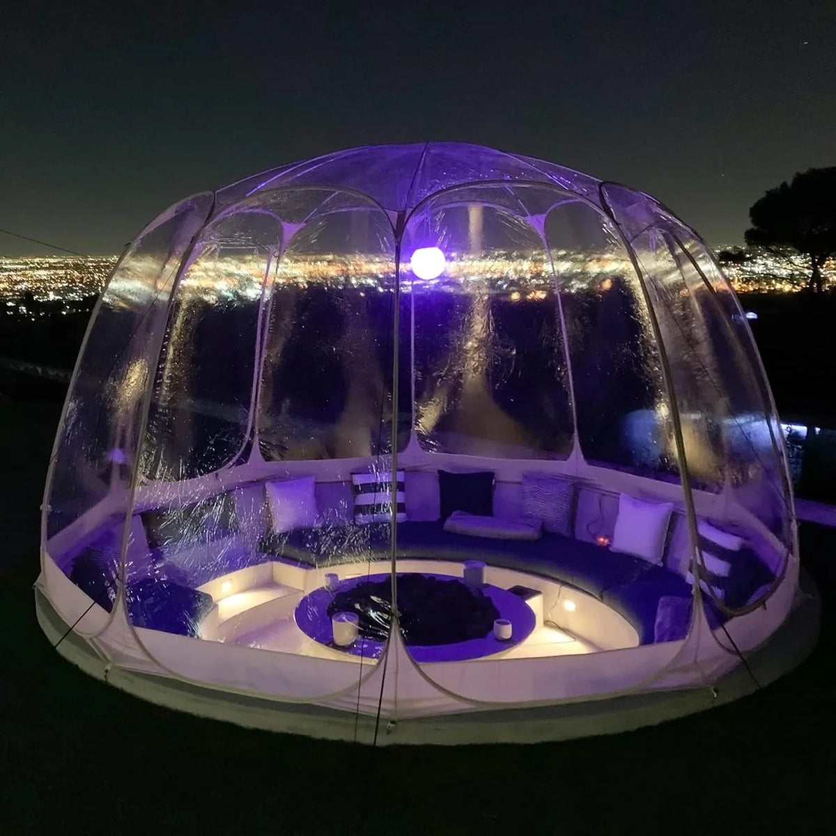 Pop-up bubble tent - Large extra-large rainproof shelter - Warm camping tent - Winter tent - Light gray