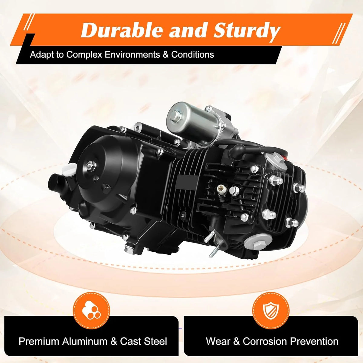 150CC 4 Stroke Engine Motor. Gy6 Single Cylinder Complete Engine Kit for 110cc-150cc Atvs and Go Karts and 11 Long Box Engine Size Scooters High-Flow Oil Pump CVT Carburetor Top Mount