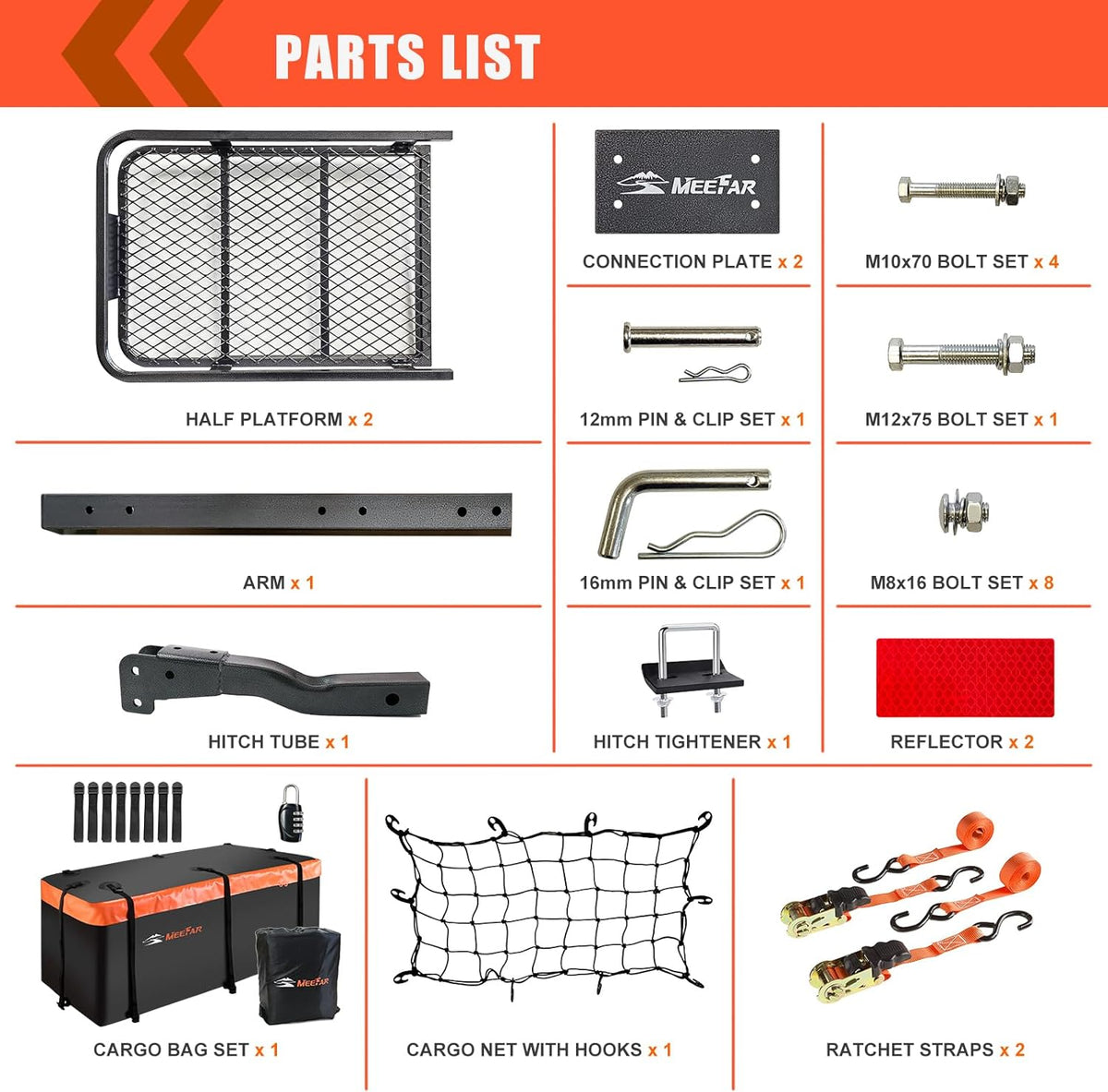 Roof Rack Carrier Basket Universal Rooftop 51 X 36 X 5 + Waterproof Bag 15 Cubic Feet (44 34 17). and Cargo Net with Attachment Hooks. Ratchet Straps