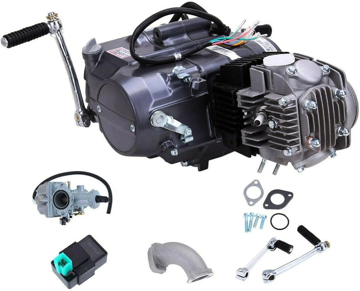 150CC 4 Stroke Engine Motor. Gy6 Single Cylinder Complete Engine Kit for 110cc-150cc Atvs and Go Karts and 11 Long Box Engine Size Scooters High-Flow Oil Pump CVT Carburetor Top Mount