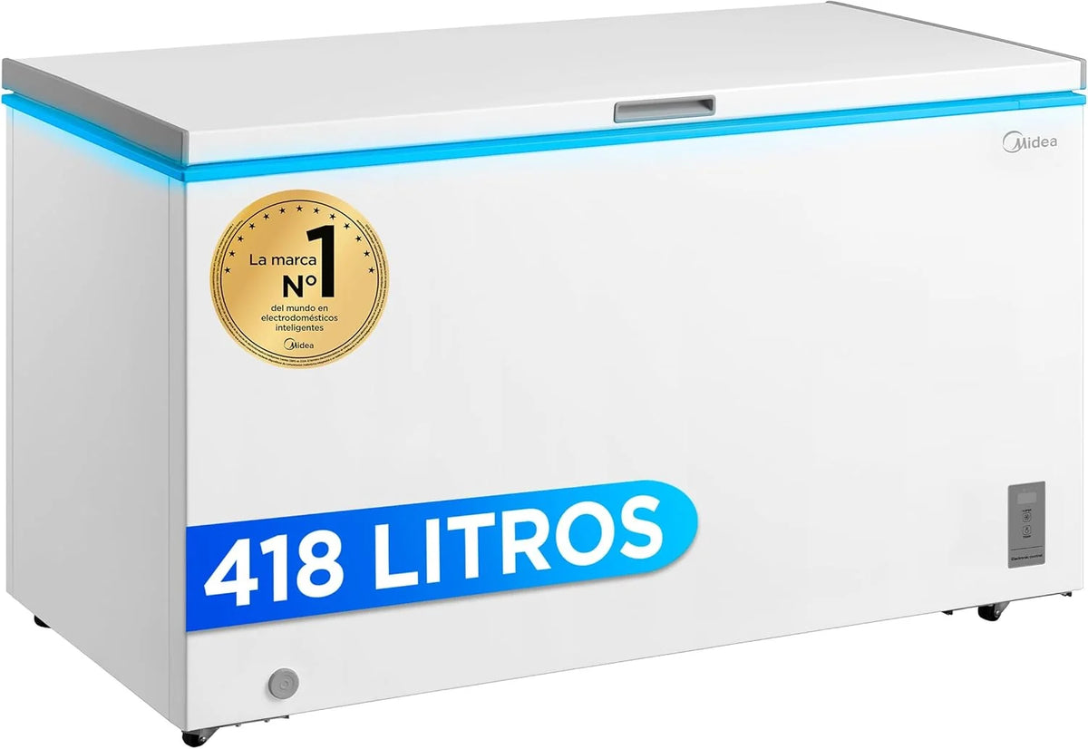 MIDEA Arcon Congelador Pequeño de 418L | Congelador Horizontal Convertible a Frigorífico con Motor Inverter. Control Electrónico de Temperatura.