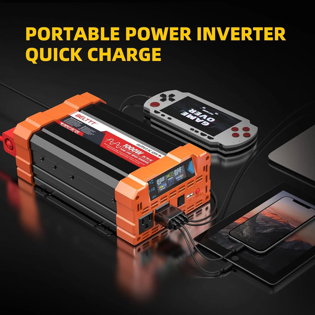 2000W Pure Sine Wave Inverter. Car Power Inverter 12V to 120V AC Converter for RV. Truck. Solar. Outdoor with Dual AC and 20A Socket. 5V 2.1A USB. Surge 4000W. Hardwire Port. Remote Controller