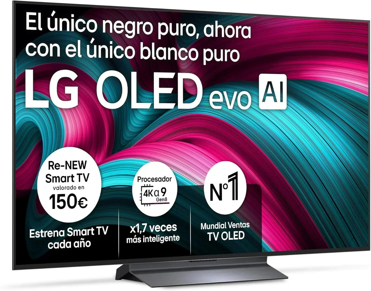 LG OLED65C54LA - TV 65. OLED EVO 4K. Smart TV AI C5. WebOS 25. Super Upscaling. Dolby Vision and Dolby Atmos. AMD FreeSync. Alexa/Google Assistant.