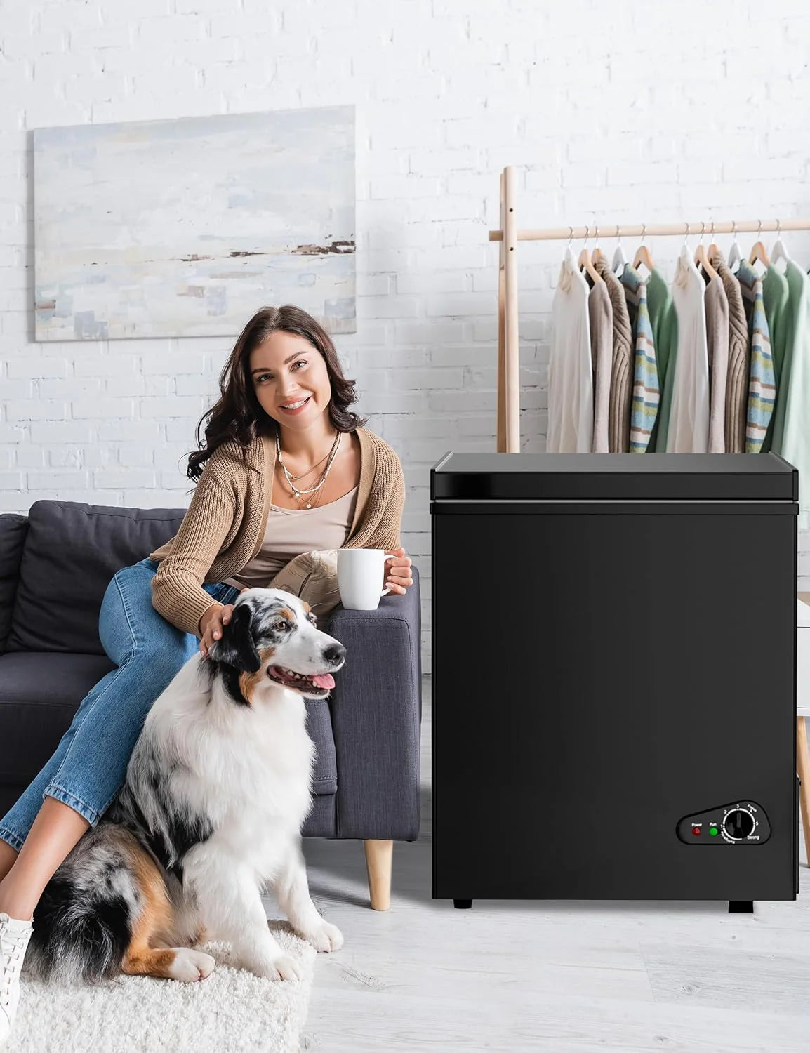 7.0 Cu Ft Chest Freezer - Energy Efficient & Quiet Mini Freezer with Adjustable Thermostat - Compact Deep Freezer for Home. Apartment. and Garage - Removable Basket & Defrost Drain
