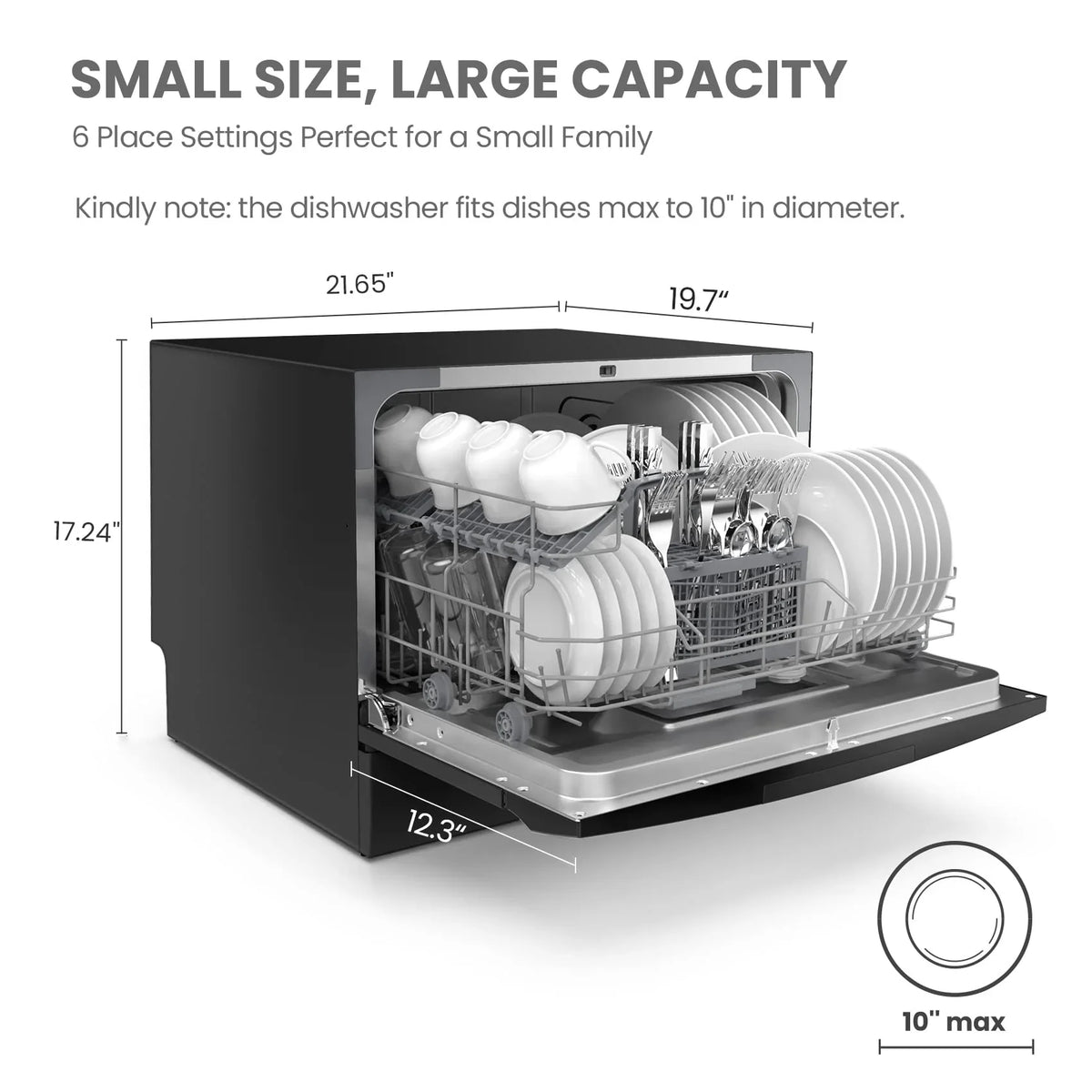 COMFEE' Portable Countertop Dishwasher for Dorm. RV& Apartment
