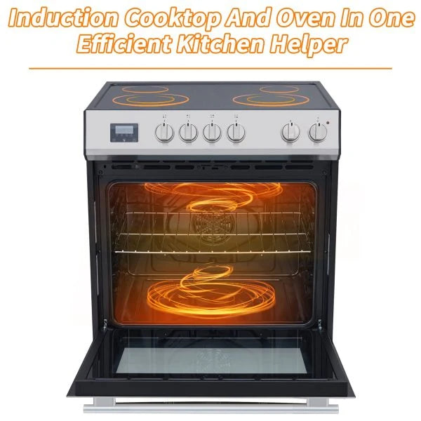 5.0 Cu. Ft. Freestanding Electric Range with Front Controls and 5 Cooktop Elements. Stainless Steel