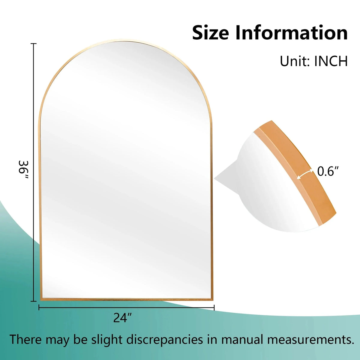 2 Pack 36x24 Inch Arched Bathroom Vanity Mirrors. Wall Mounted Decorative Mirrors for Bathroom and Bedroom
