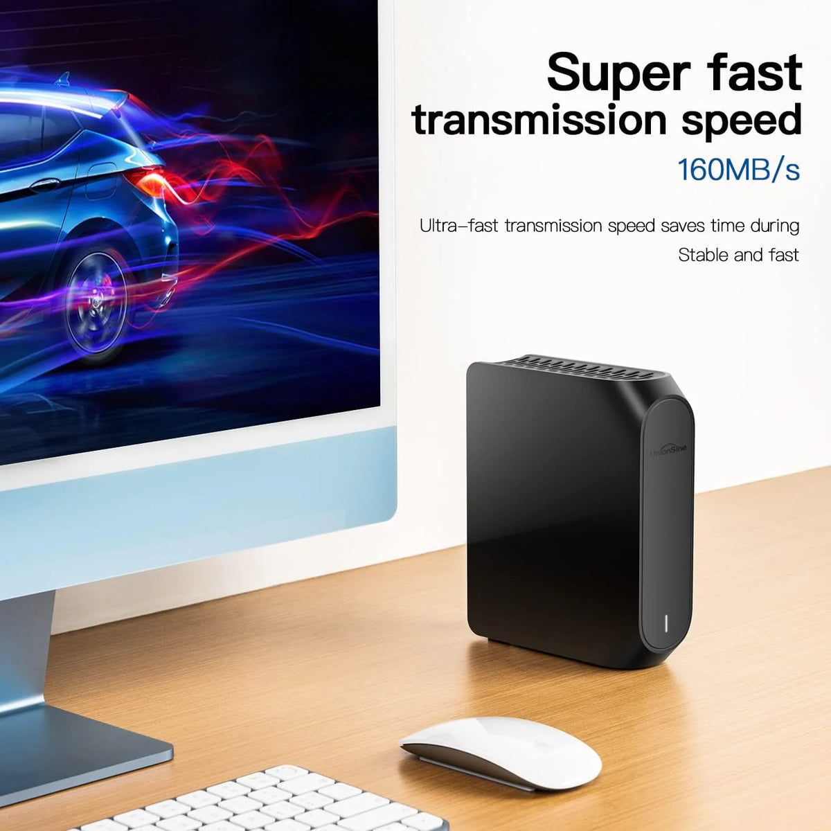 3.5-inch external hard drive. supporting USB 3.2 Gen2 Type-C interface. suitable for PCs. Macs. desktops. laptops. and televisions (black)