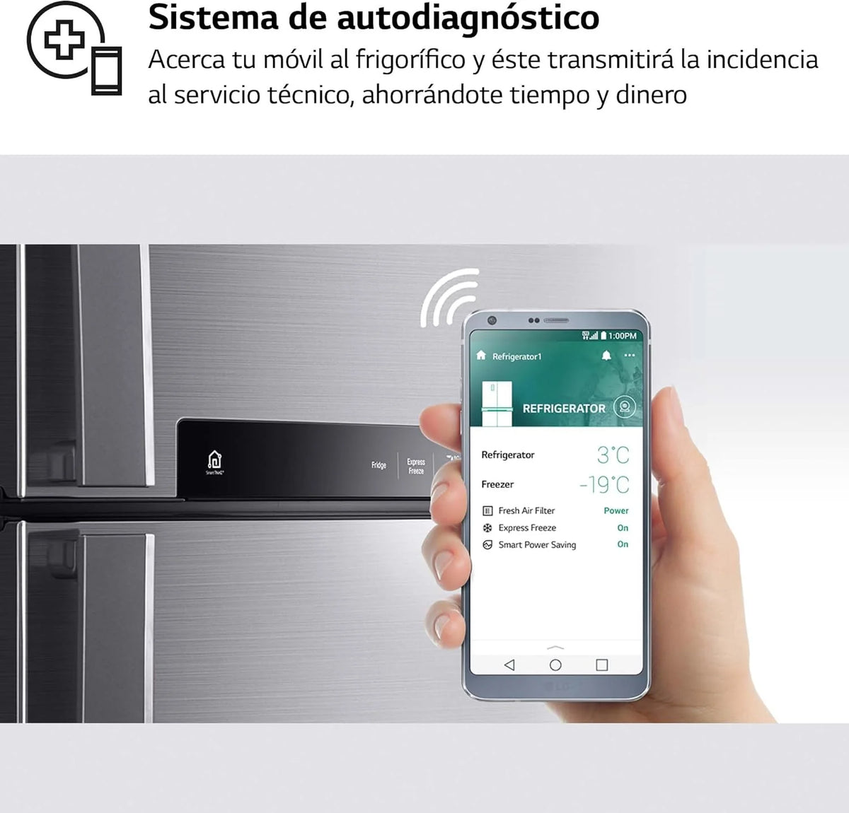 LG GBP61DSXGC - Frigorífico Combi No Frost. Congelador. Compresor Smart Inverter. Color Inox Antihuellas. 186 cm. 341 l