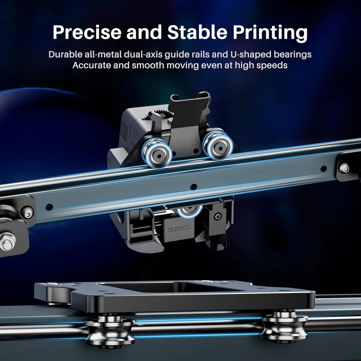 Printer with Auto Bed Leveling. Dual-Gear Direct Extruder. Dual Lead Screw Drive. Removable Capacitive Screen. 8.85x8.85x11in Large Printing Size