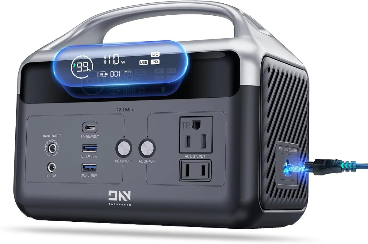 Portable Power Station 56000mAh. 179.2Wh LiFePO4 Battery Backup w/ 2 300W (Peak 600W) AC Outlets. 1.5hrs Fast Charging. Power Bank for Hurricane Emergency/Outdoor Camping/RVs/Home Use