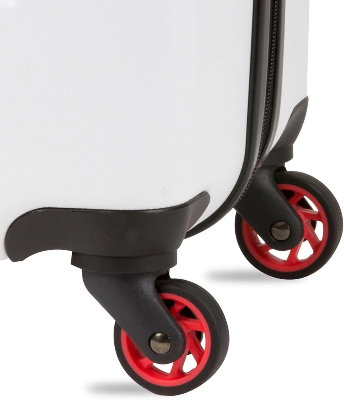 Expandable suitcase with rotating wheels. black
