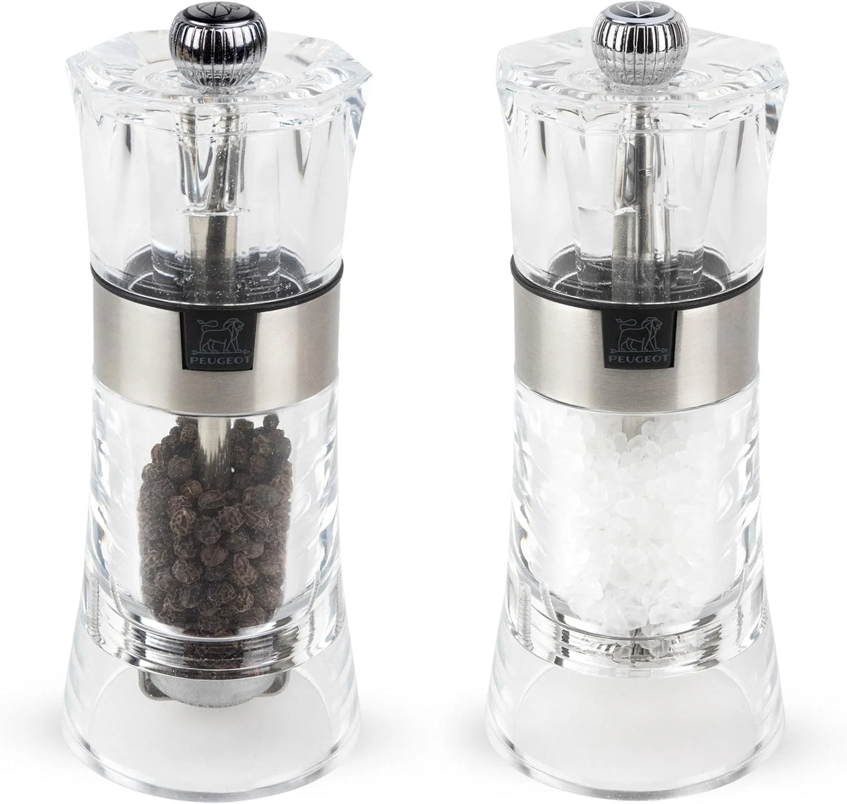 5.5-inch model. transparent salt and pepper grinding set