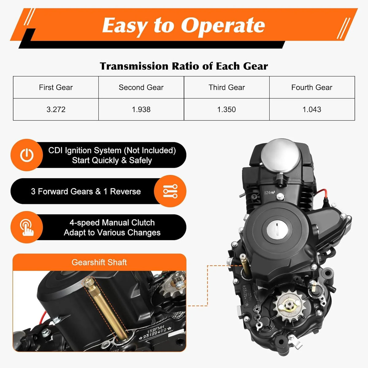 150CC 4 Stroke Engine Motor. Gy6 Single Cylinder Complete Engine Kit for 110cc-150cc Atvs and Go Karts and 11 Long Box Engine Size Scooters High-Flow Oil Pump CVT Carburetor Top Mount