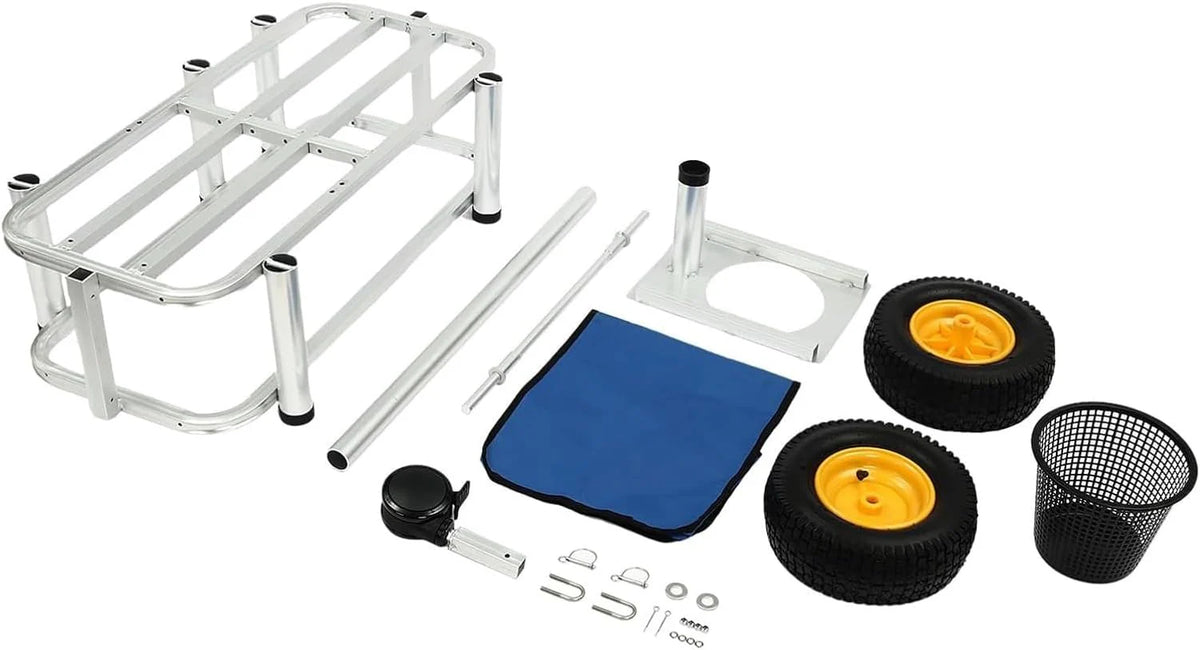 Fishing Cart. Pneumatic Tires. Beach Trailer with Large Cargo Basket. 176lbs Load Capacity. 35.4 * 15.7 * 9.8in Beach Cart Wagon .for Picnic