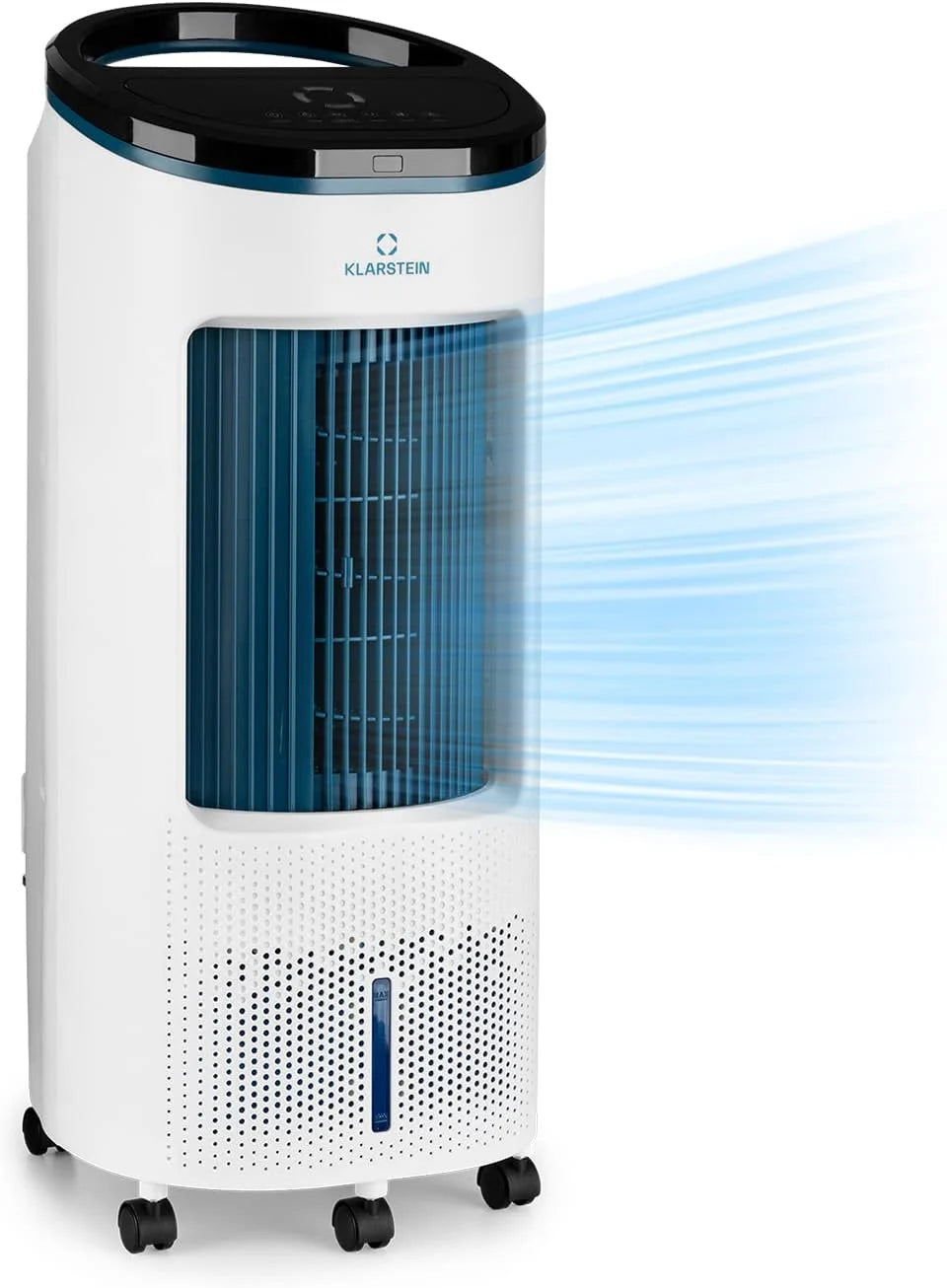 Klarstein Luftkühler mit Wasserkühlung. Leiser 4-in-1 Verdunstungskühler. Luftbefeuchter. Ventilator & Nachtmodus. Mobile Klimageräte Luftkühler 7L.
