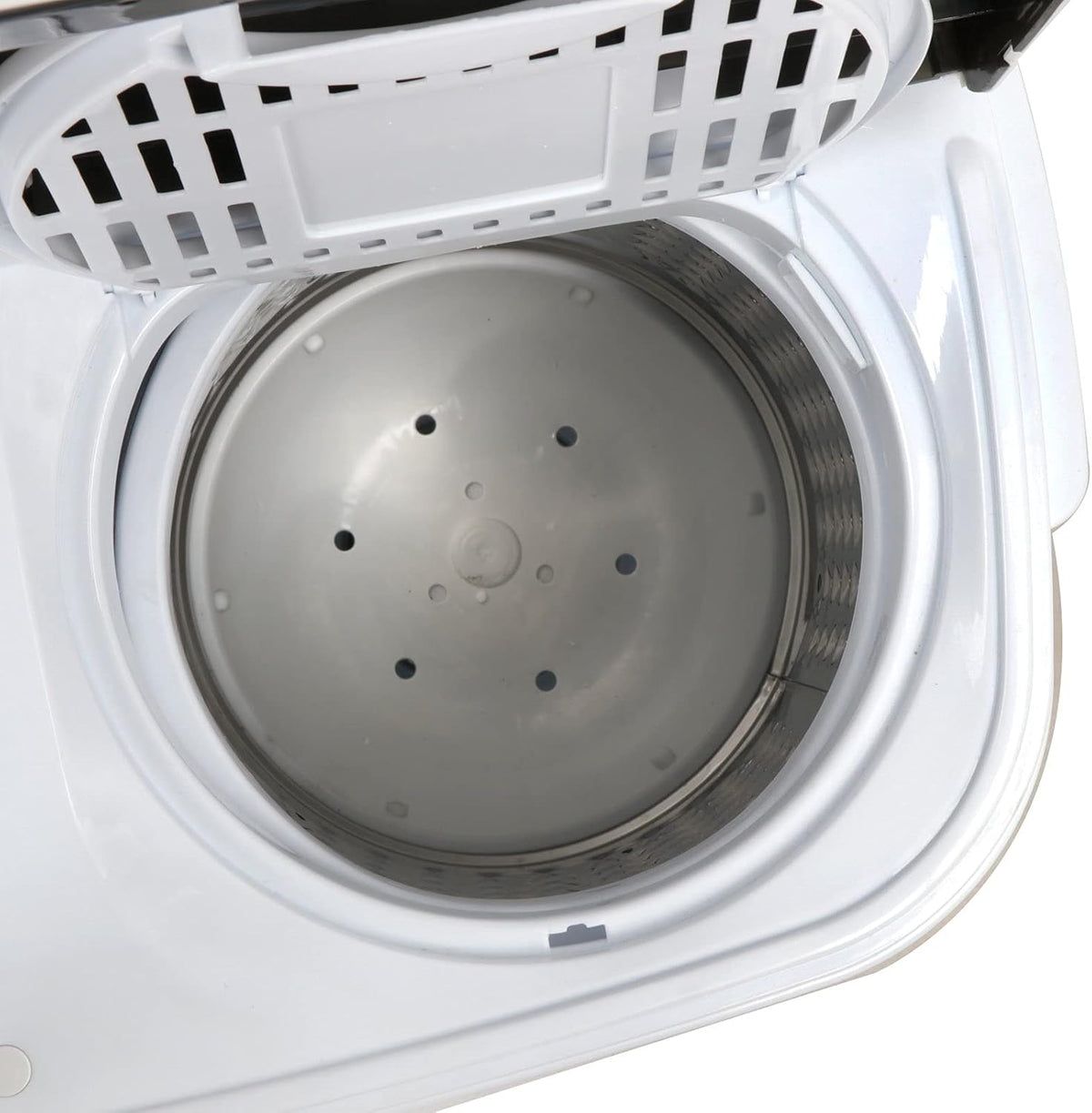 Portable mini double-burner washing machine. capacity 13 pounds. equipped with a spin dryer. a compact clothes washing machine. a lightweight small-sized washing machine. suitable for families. apartments. dormitory rooms. and campers.