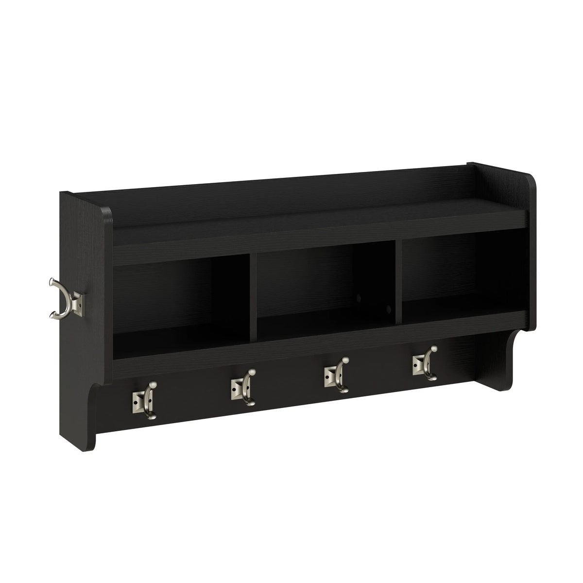 40 Inch Wall Mounted Coat Rack with Shelf. Wooden Entryway Storage and Hanging Organizer