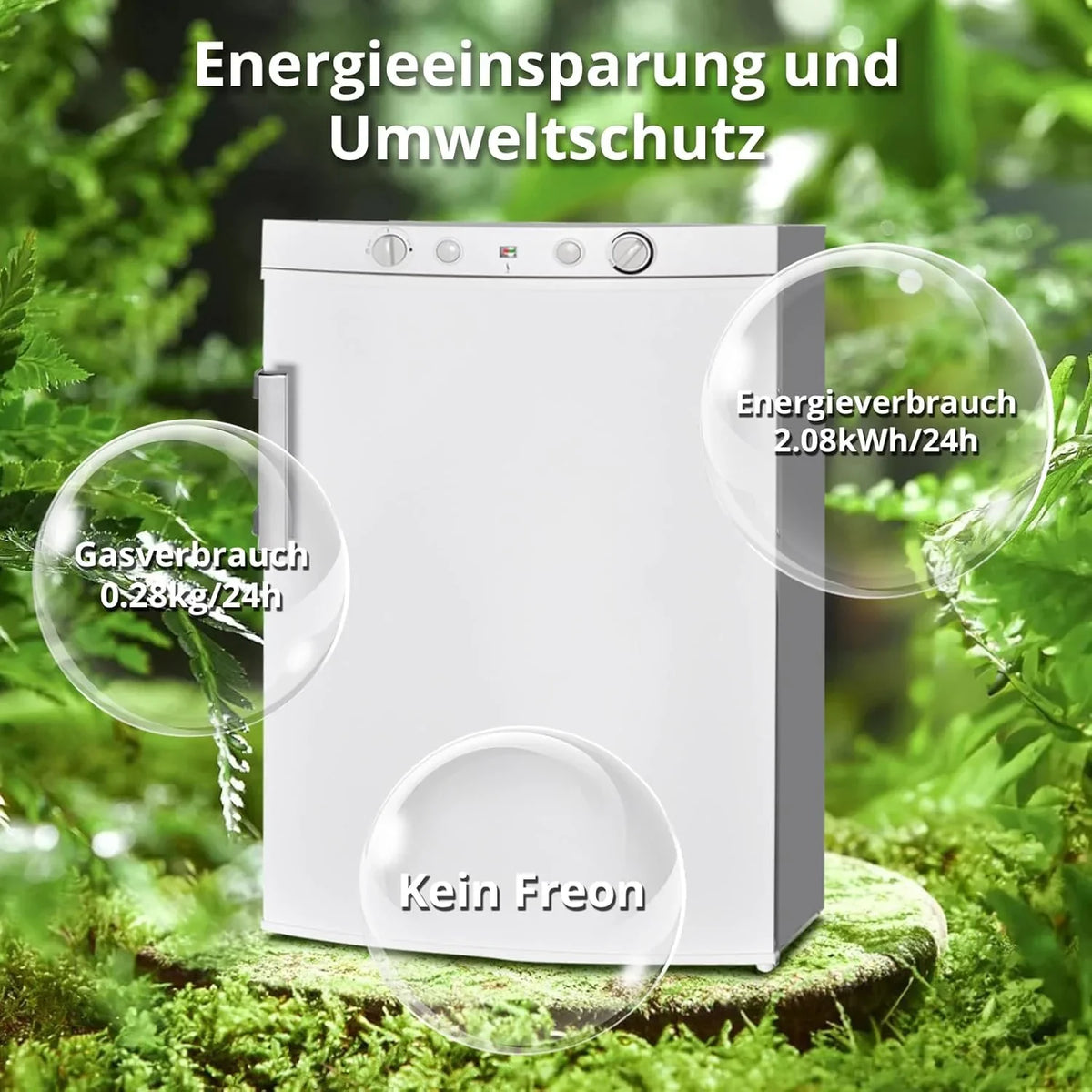 SMETA Gaskühlschrank Gefrierschrank 12V/230V/Gas. Kühlschrank Mit Gefrierfach 100L. Leiser Kombikühlschrank Für Camping. Zuhause. Wohnwagen. Garage.