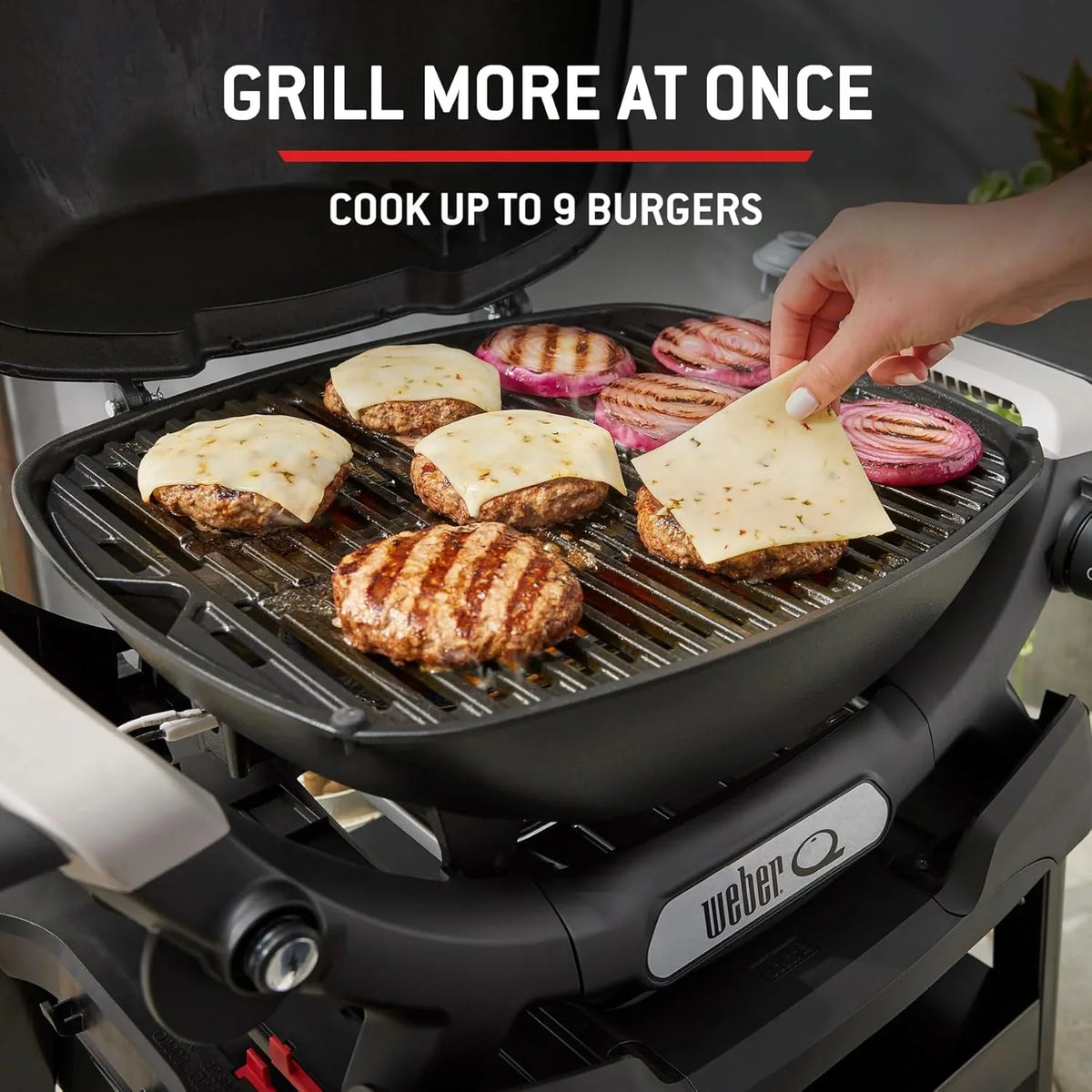 Weber Q 1200N Gasgrill mit Seitentischen/leichter Grill für Camping. Terrassen & Balkone mit Hochleistungsbrenner. porzellanemaillierten Gussrosten &
