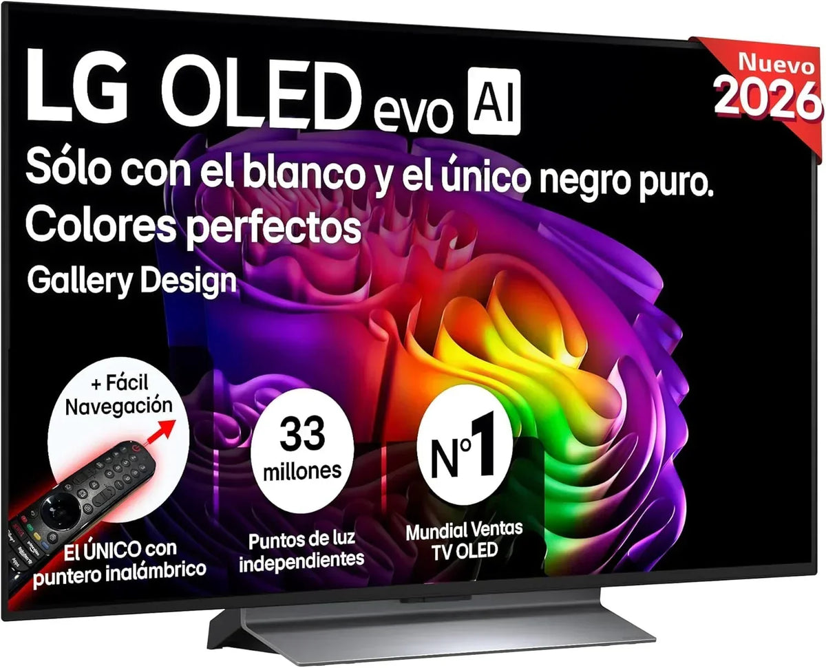 LG OLED65C54LA - TV 65. OLED EVO 4K. Smart TV AI C5. WebOS 25. Super Upscaling. Dolby Vision and Dolby Atmos. AMD FreeSync. Alexa/Google Assistant.
