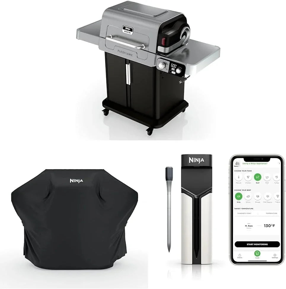 5-in-1 Electric and Propane Grill. 3-Burner Outdoor BBQ Grill and Smoker with Digital Controls. Griddle and Pizza Maker. Stainless Steel