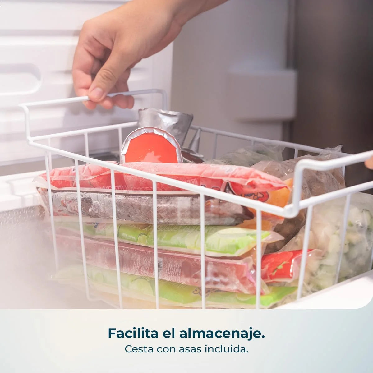 Cecotec Congelador Horizontal 143L Bolero CoolMarket Chest 143P White E. Cesta con Asas. Control Electrónico LED. UltraContact D-Cool. Dual Function.