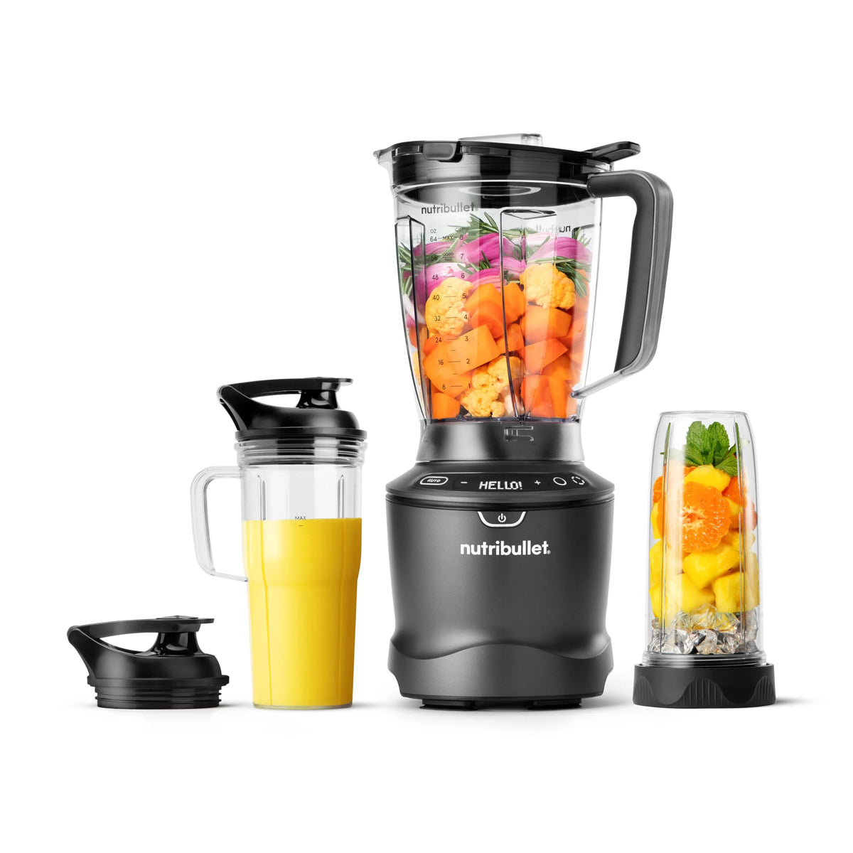 1400-Watt Blender Combo. Multi-Function Countertop Blender with Multiple Speed Settings. Gunmetal