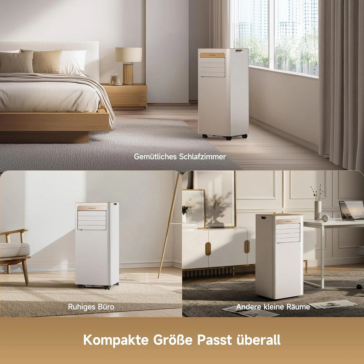 DREAME P-Wind10 7000 BTU Tragbare Klimaanlage. 3-in-1: Kühler & Entfeuchter & Ventilator. 3D Airflow. App- & Fernsteuerung. Schlafmodus.