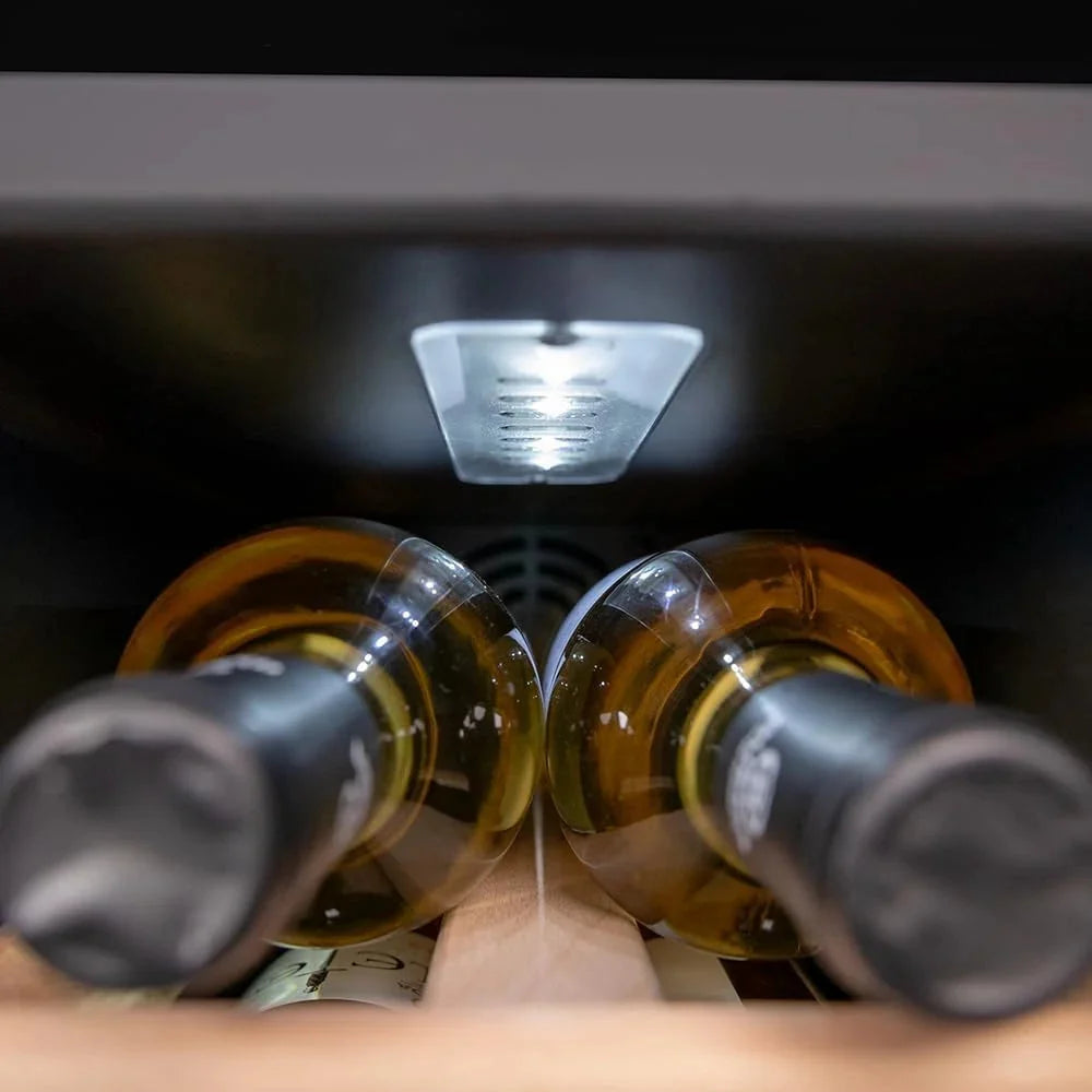 Cecotec Vinoteca Libre Instalación Bolero GrandSommelier 1250 CoolWood. Nevera para vinos con capacidad para 12 botellas. temperatura ajustable de 8-