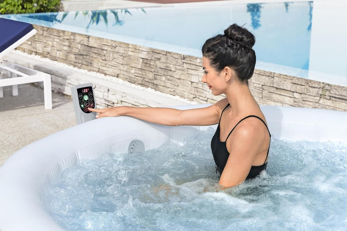 71 x 26-Inch Inflatable Hot Tub Spa for 2-4 Persons. Portable. with 2 Covers. Black