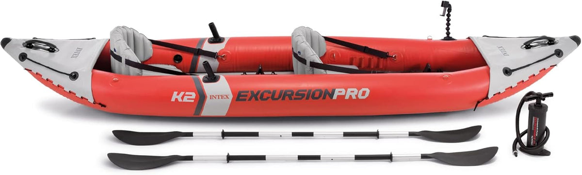 Excursion Pro Inflatable Kayak Set and Accessory Kit. Air Pump. and Carry Bag for Lakes and Rivers