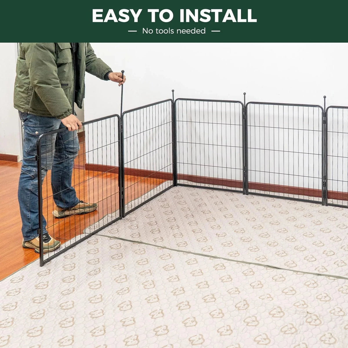 32 Dog Playpen for Small Dogs. Portable Indoor Outdoor Pet Exercise Pen for Puppies and Small Pets