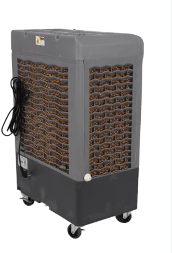 Portable Swamp Coolers - 1300 CFM MC18M Evaporative Air Cooler with 2-Speed Fan. 53.4 dB - 500 sq. ft. Coverage Evaporative Air Cooler Portable High Velocity Outdoor Cooling Fan by Hessaire - White