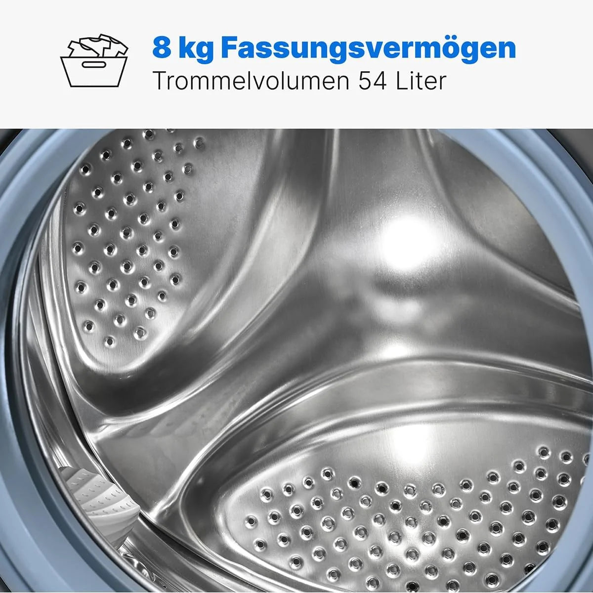 Bomann Waschmaschine 8kg | max. 1400 U/min | 10 Jahre Motor-Garantie | robuster. leiser & langlebiger Invertermotor | 15 Waschprogramme | LED-Display