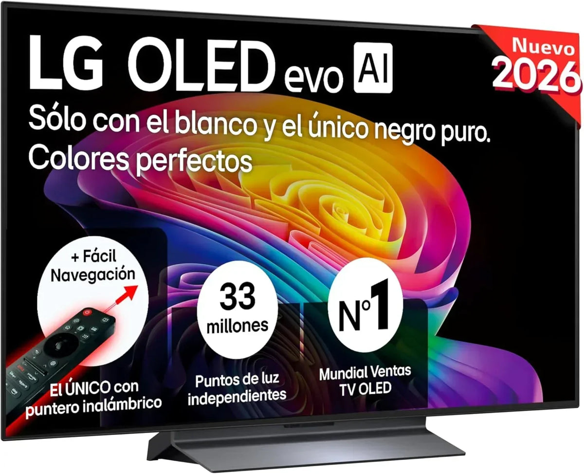 LG OLED65C54LA - TV 65. OLED EVO 4K. Smart TV AI C5. WebOS 25. Super Upscaling. Dolby Vision and Dolby Atmos. AMD FreeSync. Alexa/Google Assistant.
