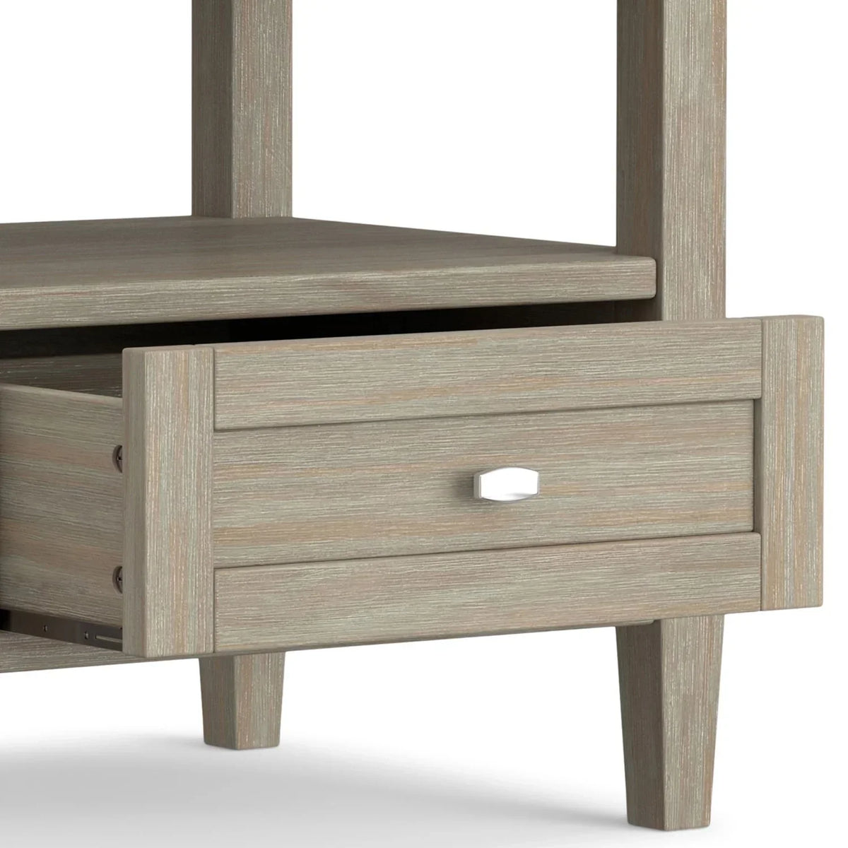 20 Inch Wide Solid Wood Rectangle End Table. Transitional Side Table