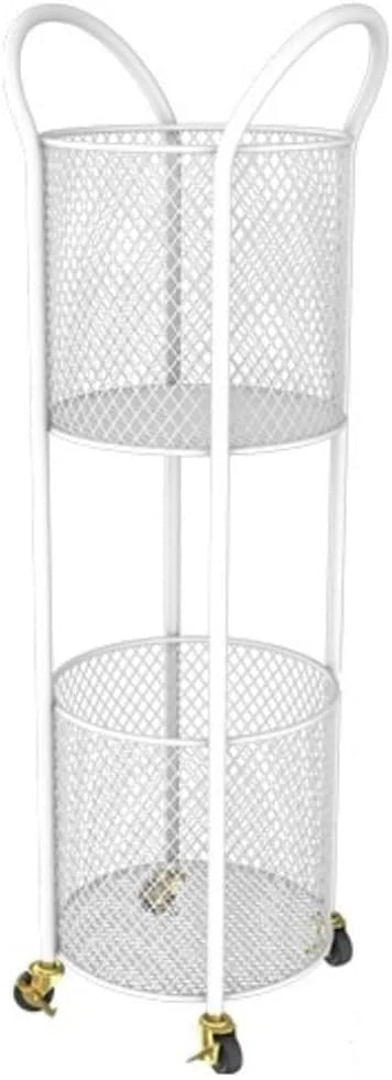2-Tier Laundry Hamper with Wheels. Iron Basket for Bedroom. Bathroom. Dorm. Large Capacity Clothes Room. Easy to Move & Store