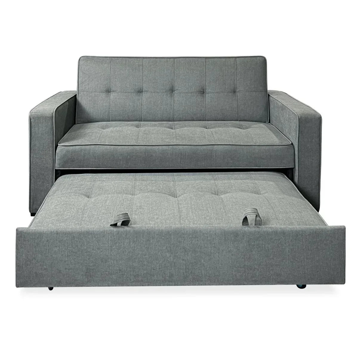 Sofá Cama De 2 Plazas Modelo Vienna Con Reposabrazos. Gris. Diseño Moderno. Práctico Y Funcional