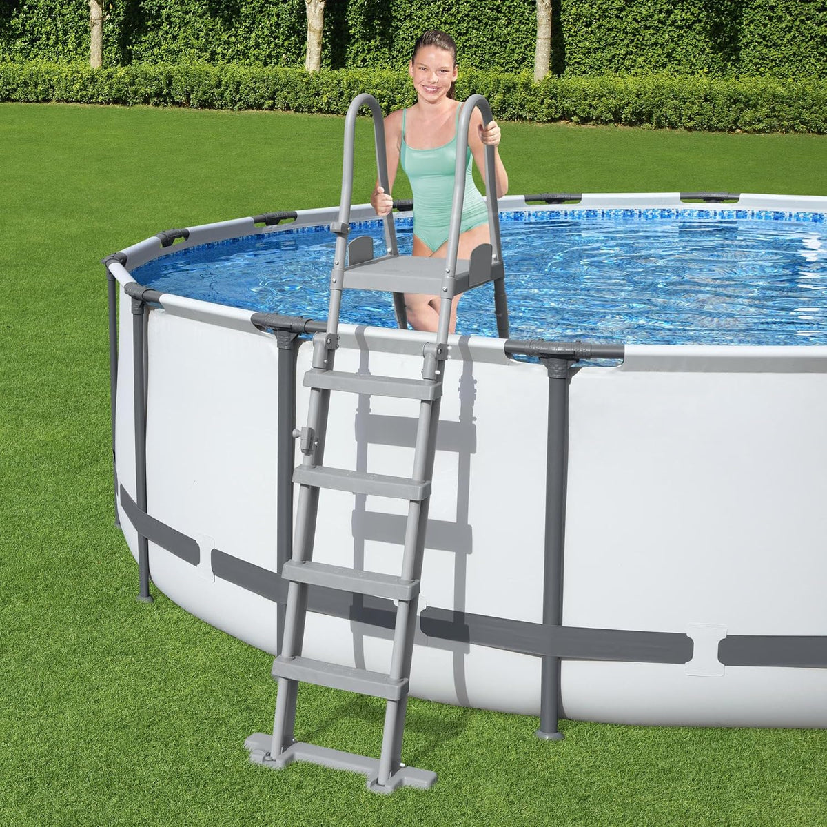 Bestway Escalera de seguridad para piscina Flowclear 1.32 m