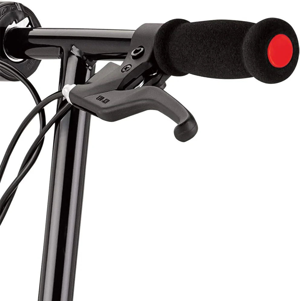 An electric scooter suitable for children over 8 years old - 100-watt hub motor. 8-inch inflatable tires. maximum speed of 11 miles per hour. maximum running time of up to 60 minutes. suitable for users weighing no more than 120 pounds.