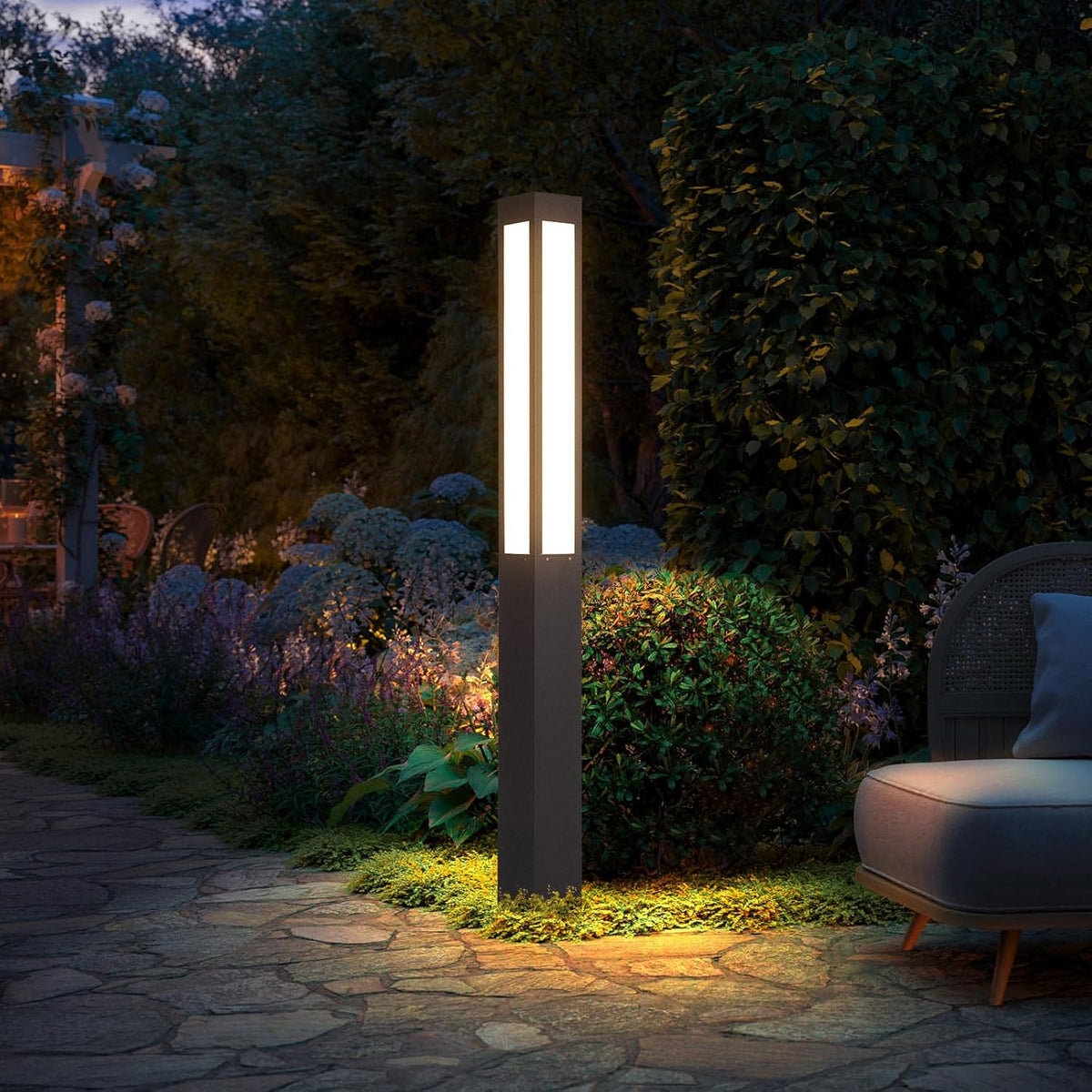 Pathway Lights. Landscape Path Light 71 Inches Outdoor Floor Lamp Modern Bollard Lighting High Voltage Walkway Driveway Light Aluminum IP54 Waterproof LED for Lawn Garden Patio Yard Decoration